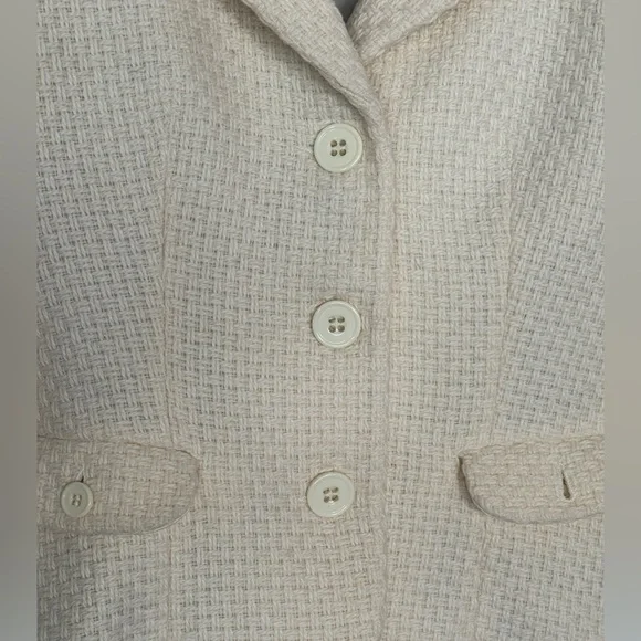 Armani Jeans vintage cream textured wool blazer size 6 - Picture 3 of 8